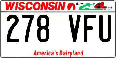 WI license plate 278VFU