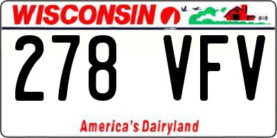 WI license plate 278VFV