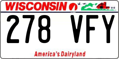 WI license plate 278VFY