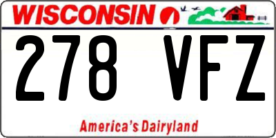 WI license plate 278VFZ