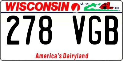 WI license plate 278VGB