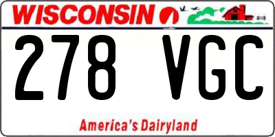 WI license plate 278VGC