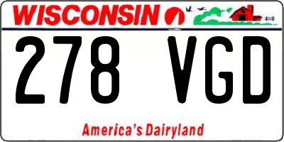 WI license plate 278VGD