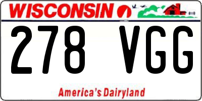 WI license plate 278VGG