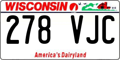 WI license plate 278VJC