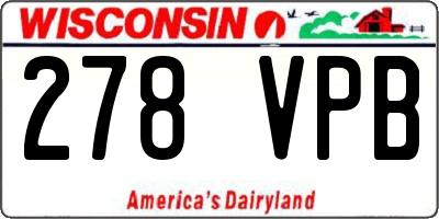 WI license plate 278VPB