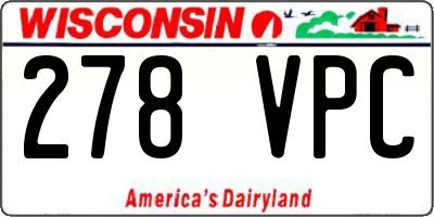 WI license plate 278VPC