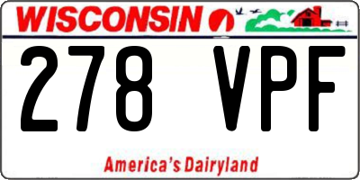 WI license plate 278VPF