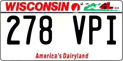 WI license plate 278VPI