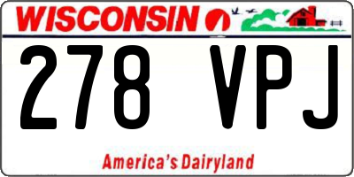 WI license plate 278VPJ