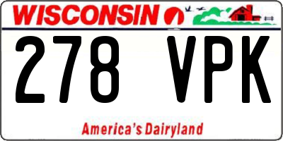 WI license plate 278VPK