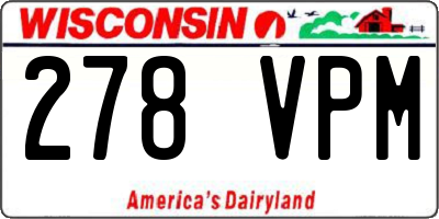 WI license plate 278VPM