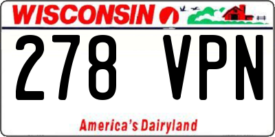 WI license plate 278VPN