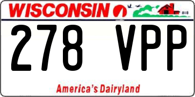 WI license plate 278VPP