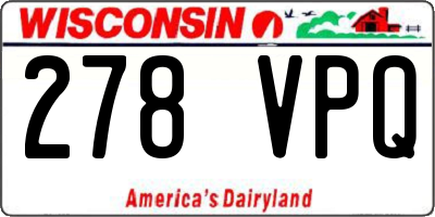 WI license plate 278VPQ