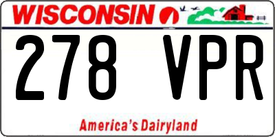 WI license plate 278VPR