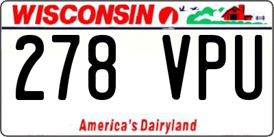 WI license plate 278VPU