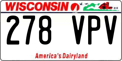 WI license plate 278VPV