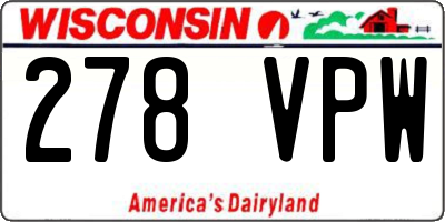 WI license plate 278VPW