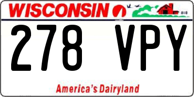 WI license plate 278VPY