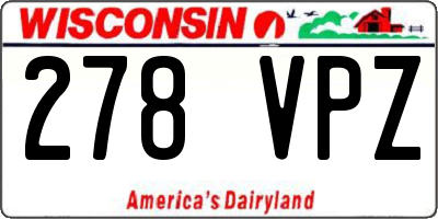 WI license plate 278VPZ