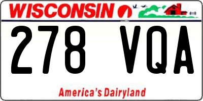 WI license plate 278VQA