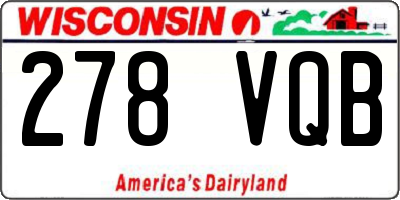 WI license plate 278VQB