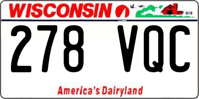 WI license plate 278VQC