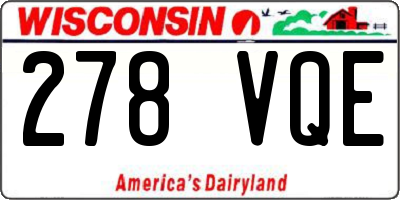 WI license plate 278VQE