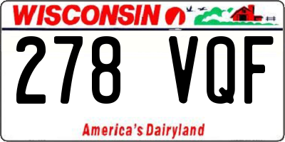 WI license plate 278VQF