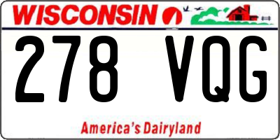 WI license plate 278VQG