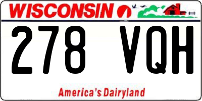 WI license plate 278VQH
