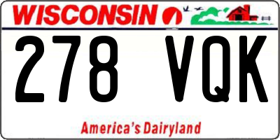WI license plate 278VQK