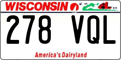 WI license plate 278VQL