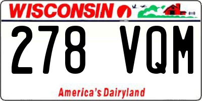 WI license plate 278VQM