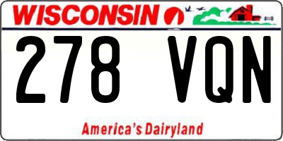 WI license plate 278VQN