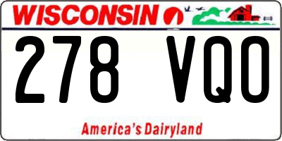 WI license plate 278VQO