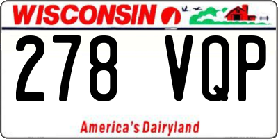 WI license plate 278VQP