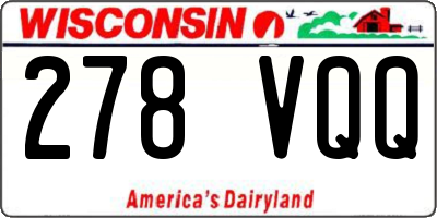 WI license plate 278VQQ