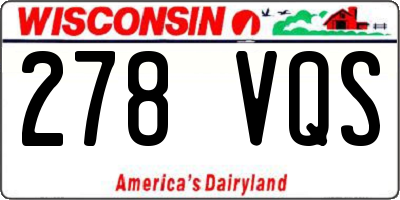 WI license plate 278VQS