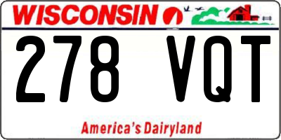 WI license plate 278VQT