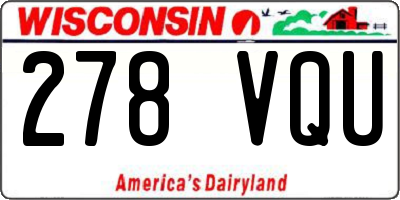 WI license plate 278VQU