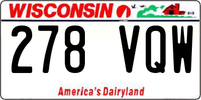 WI license plate 278VQW