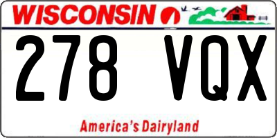 WI license plate 278VQX