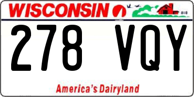 WI license plate 278VQY