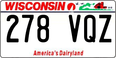 WI license plate 278VQZ