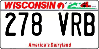 WI license plate 278VRB