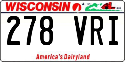 WI license plate 278VRI