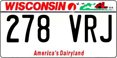 WI license plate 278VRJ