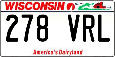 WI license plate 278VRL
